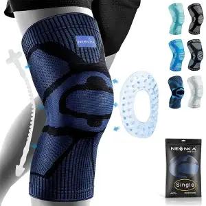 Knee Brace Support with Side Stabilizers Patella Gel Knee Compression Sleeve for Knee Pain Meniscus Tear Injury Recovery