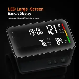 Bluetooth blood pressure meter,large screen display,2 sets of data storage