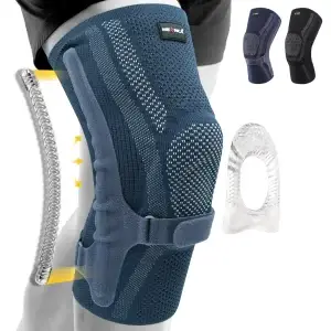 Knee Brace with Patella Pad & Side Stabilizers,Knee Compression Sleeve Support for  Women and Men ACL/PCL, Running Sports