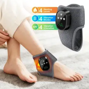 Foot Ankle Massager 4 Mode Vibration 4 Level Hot Compress Timer Massage Support Ankle Brace Fascia Muscle Relax